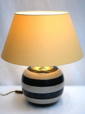 Lamp - Porselein, Messing, handbemalt - Gemaakt in Duitsland