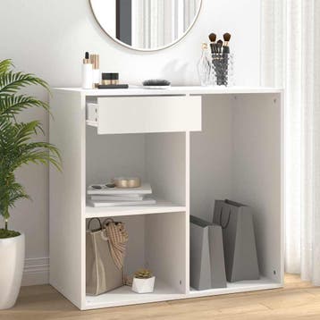 vidaXL Cosmeticakast 80x40x75 cm bewerkt hout wit, Huis en Inrichting, Verzenden, Nieuw