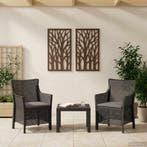 vidaXL Lounge Set met kussen 3 pcs Antracietkleurig PP, Tuin en Terras, Verzenden, Nieuw