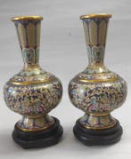 Vase - Émail, Laiton - Chine (Sans prix de réserve)