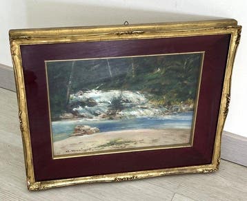 Umberto Montini (1897-1978) - Scorcio con cascata
