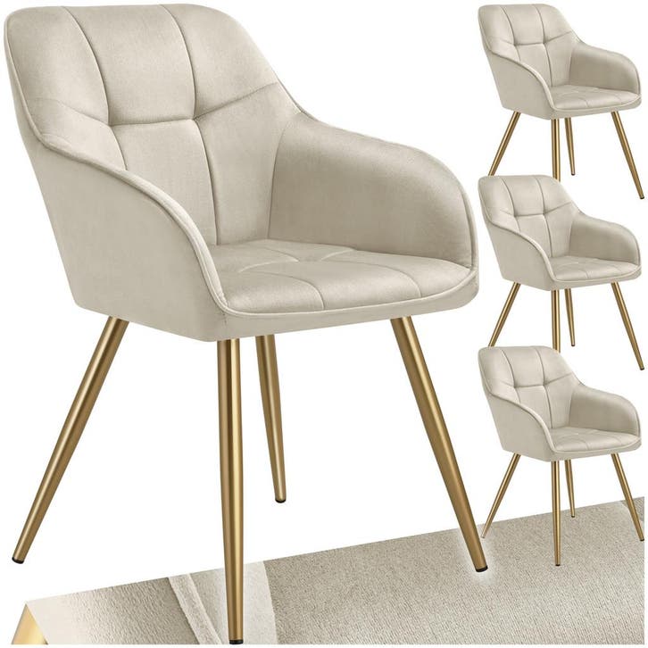 Eetkamerstoel Marilyn, fluweellook, gecapitonneerd, Huis en Inrichting, Stoelen, Verzenden