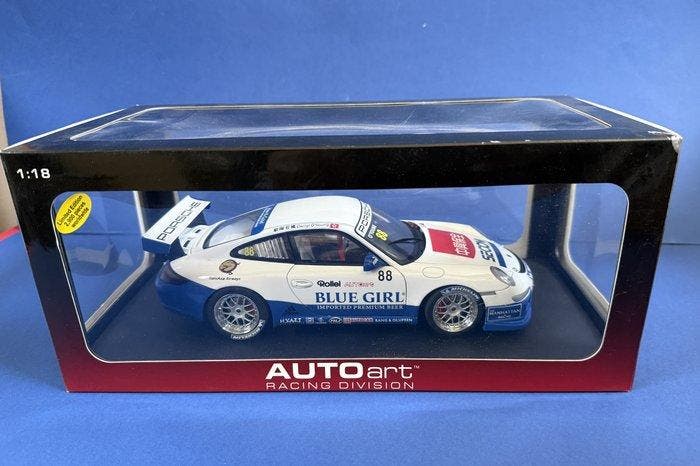 Autoart 1:18 - Modelauto - Porsche 911 (997) GT3 CUP Blue, Hobby en Vrije tijd, Modelauto's | 1:5 tot 1:12
