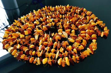 Amber Zeldzame lange vintage halsketting van natuurlijke