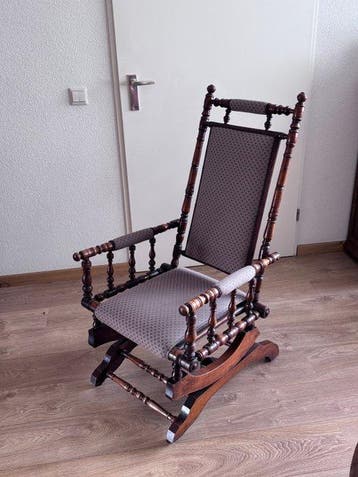 Niet bekend - Schommelstoel - Schommelstoel - Hout, Textiel