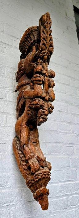 Yali houten dakornament met mythologisch wezen - Hout -, Antiek en Kunst