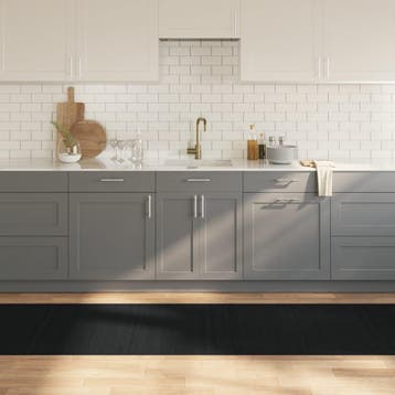vidaXL Vloerkleed rechthoekig 80x1000 cm bamboe zwart, Verzenden