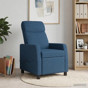 vidaXL Massage Relaxstoel Blauw Stof, Verzenden, Nieuw