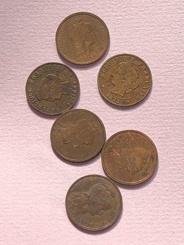 Frankrijk. Lot de 6 x 1 Centime. Ceres & Daniel Dupuis