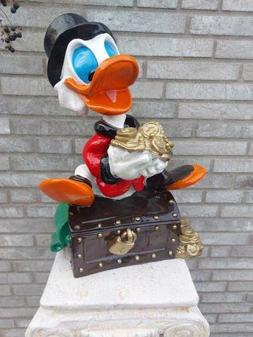 Statue, Donald Duck met koffer - 47 cm - polyrésine