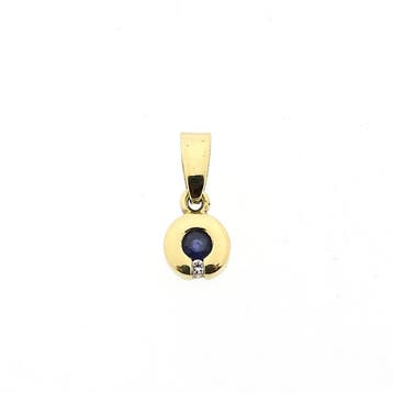 Minimalistisch gouden hanger met saffier en diamant | 0,0..., Bijoux, Sacs & Beauté, Bracelets à breloques, Ophalen of Verzenden