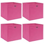vidaXL Opbergboxen 4 st 32x32x32 cm stof roze, Verzenden