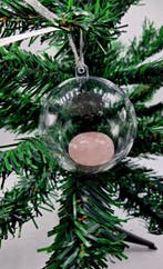Edelsteen kerstbal Rozekwarts, Ophalen of Verzenden, Nieuw