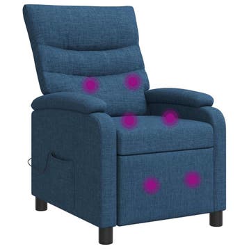 vidaXL Massage Relaxstoel Blauw Stof, Verzenden, Nieuw