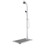 vidaXL Buitendouche met grijze basis 220 cm aluminium, Tuin en Terras, Verzenden, Nieuw