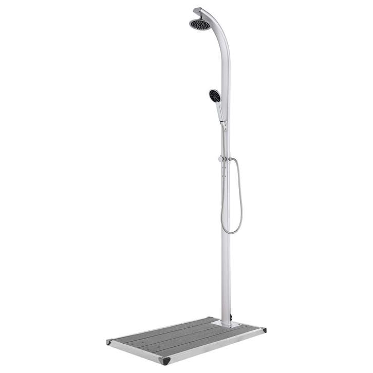 vidaXL Buitendouche met grijze basis 220 cm aluminium, Tuin en Terras, Zwembaden, Nieuw, Verzenden