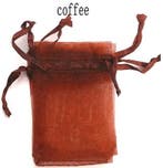 Cadeauzakje giftbag Organza Coffee 9x12 cm, Nieuw