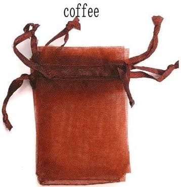 Cadeauzakje giftbag Organza Coffee 9x12 cm, Nieuw
