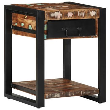vidaXL Bijzettafel 40x40x50 cm massief gerecycled hout, Verzenden