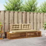 vidaXL Buiten bank set Natuurlijk en Beige 203,5 x 83 x 73, Verzenden, Nieuw