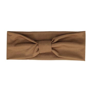 Haarband Knoop 8cm – Effen Patroon – Jersey Stof – Bruin, Nieuw