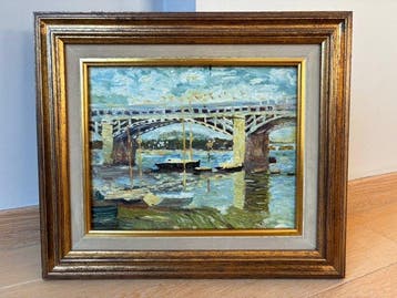 Louis Dricot (XX) - Boten op Rivier, Antiek en Kunst, Kunst | Schilderijen | Klassiek