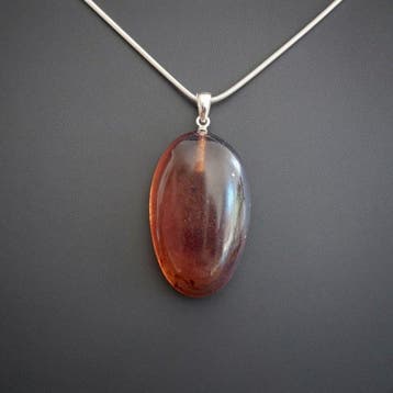 Hanger van Sumatraanse amber. Uitzonderlijk tweekleurig