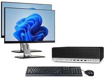 HP EliteDesk 800 G4 SFF i5 8e Gen incl. 2 Monitoren +, Ophalen of Verzenden, Nieuw