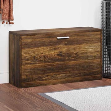 vidaXL Schoenenbank 80x24x45 cm bewerkt hout gerookt eiken, Verzenden