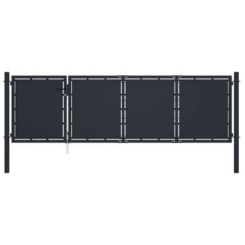vidaXL Tuinpoort staal 350x100 cm antraciet, Verzenden