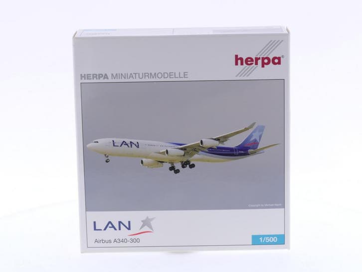Schaal 1:500 Herpa 507547 LAN Airlines Airbus A340-300 Re..., Hobby en Vrije tijd, Modelbouw | Vliegtuigen en Helikopters, Gebruikt