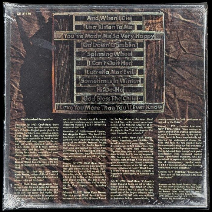 Blood, Sweat & Tears - Greatest Hits - Sealed Reel-To-Reel, Cd's en Dvd's, Vinyl Singles