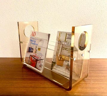 Roche Bobois - Michel Dumas - Porte-revues - Plexiglas Fumé