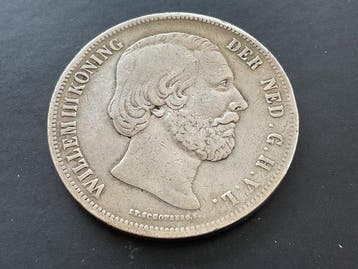 Nederland. Willem III. 2 1/2 Gulden 1852 (Zonder