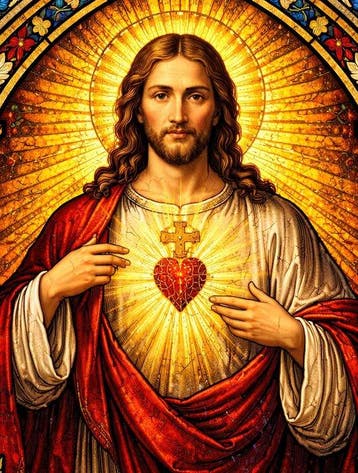 Canvas Fit - Alberto Ricardo - “Jesucristo – Sagrado Corazón, Antiek en Kunst
