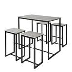 2dekans | SoBuy 5-Delige Eettafel Set OGT15-HG - 1 Tafel 4, Ophalen of Verzenden, Nieuw