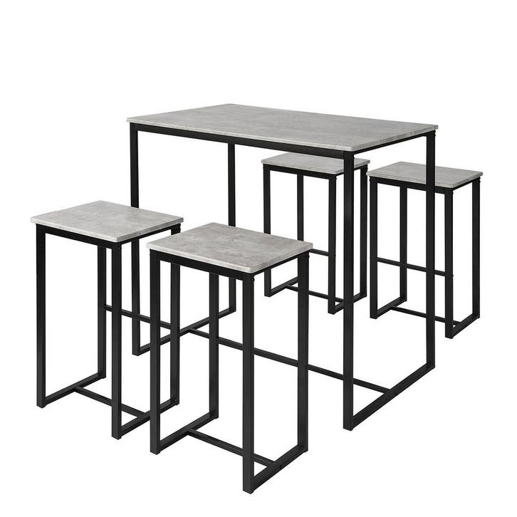 2dekans | SoBuy 5-Delige Eettafel Set OGT15-HG - 1 Tafel 4, Maison & Meubles, Tables | Tables à manger, Enlèvement ou Envoi