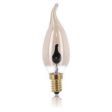 Luxar LED Filament E14 Kaarslamp Vlam Effect 3W Amber, Verzenden, Nieuw, Overige fittingen