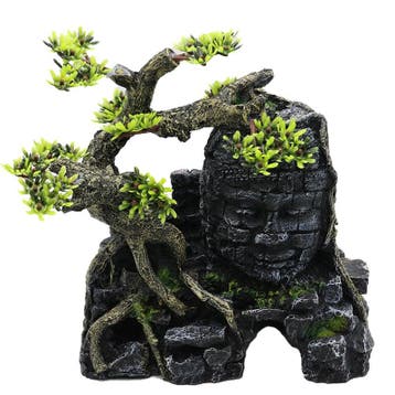 Boeddha kop 21cm / Aquariumdecoratie As-233 (Hardscaping), Verzenden, Gevuld zeewateraquarium