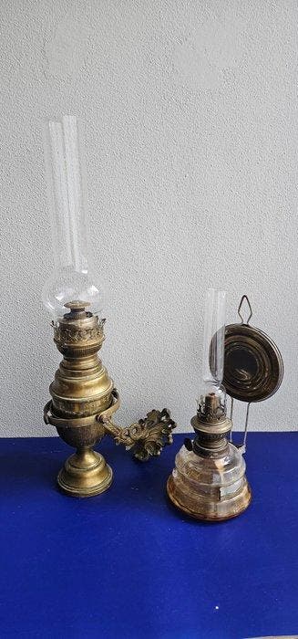 Ships lamp (2) - Messing, Glas