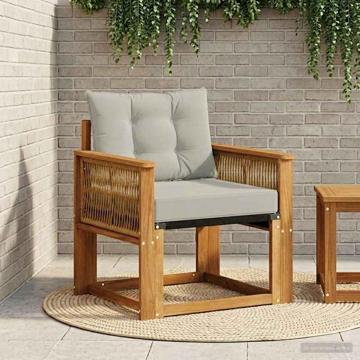 vidaXL Buitensofa Massief Acacia Hout Naturel, Tuin en Terras, Tuinsets en Loungesets, Nieuw, Verzenden