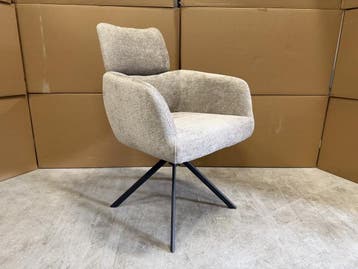 Veiling - Hallan Armstoel (set van 4) - Weefstof - Liver, Nieuw