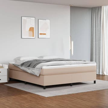 vidaXL Boxspring bed kunstleer cappuccinokleurig 160x200 cm, Verzenden, Nieuw