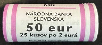 Slowakije. 2 Euro 2026 EK Voetbal (25 coins) in Roll