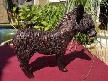 sculptuur, Donkey standing - 30 cm - Brons