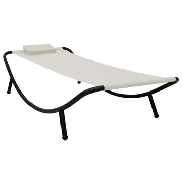 vidaXL Tuinbed 200x90 cm staal crème, Verzenden