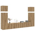 vidaXL 8-delig Tv-meubelset wandmontage bewerkt hout, Verzenden