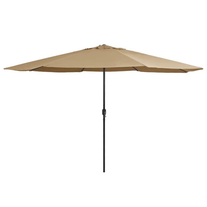 vidaXL Parasol met metalen paal 390 cm taupe, Tuin en Terras, Parasols, Nieuw, Verzenden