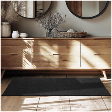 Kortpolig vloerkleed Soft Zone - 80 x 150 cm, zwart, Verzenden
