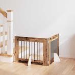 vidaXL Hondenhek met standaarden 2 pcs Oud hout 80 x 60 cm, Verzenden